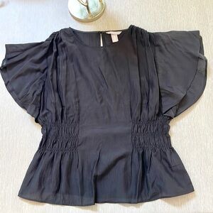 H&M Flutter Sleeve Sheer Blouse